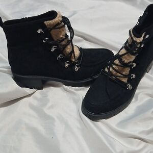 Sun+Stone Women's Black Lace-Up Boots